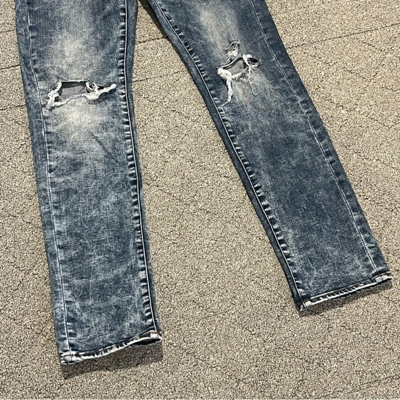 American Eagle Jeans Mens 29X30 Slim Fit Low Rise Flex Distressed Stone Wash - Picture 8 of 11